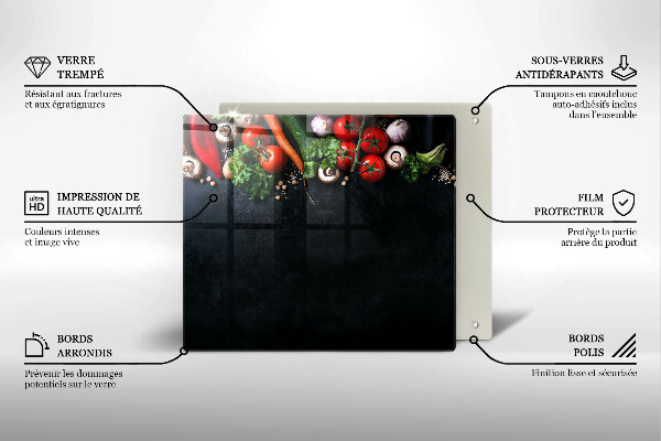 Skärbräda av glas Kolorowe warzywa