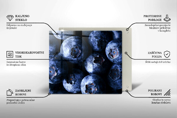 Skärbräda av glas Zbliżenie na jagody