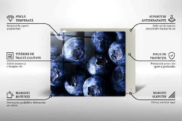 Skärbräda av glas Zbliżenie na jagody