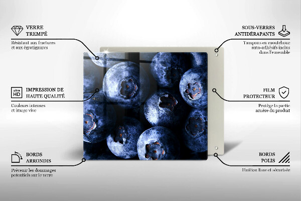 Skärbräda av glas Zbliżenie na jagody