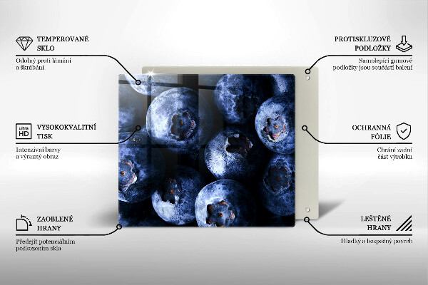 Skärbräda av glas Zbliżenie na jagody