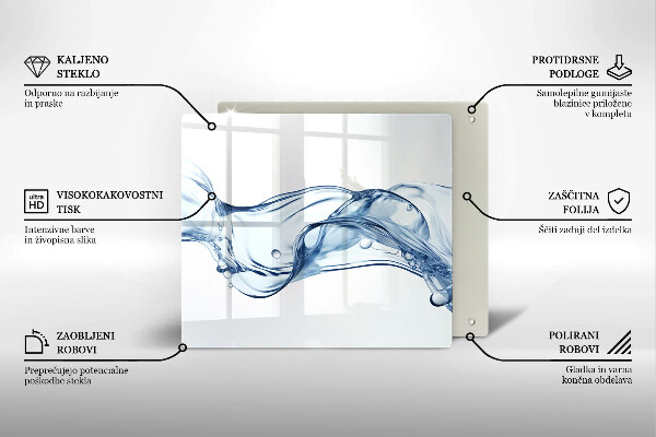 Skärbräda av glas Krystaliczna woda