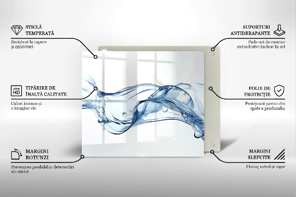 Skärbräda av glas Krystaliczna woda