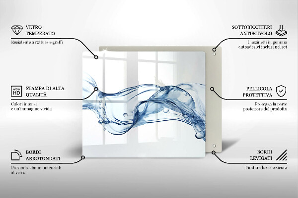 Skärbräda av glas Krystaliczna woda