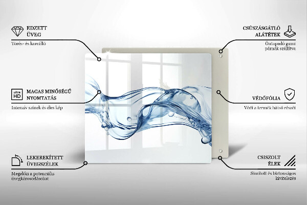 Skärbräda av glas Krystaliczna woda