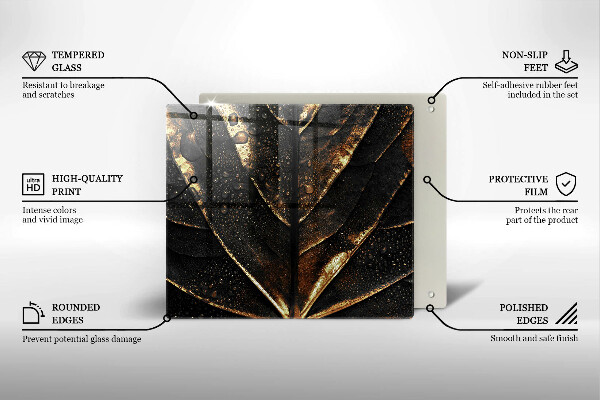 Skärbräda av glas Złoty liść