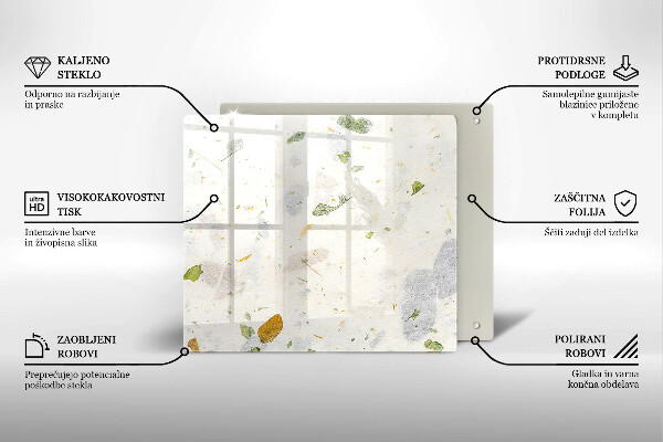 Skärbräda av glas Spadające liście