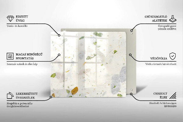 Skärbräda av glas Spadające liście