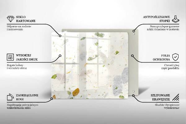 Skärbräda av glas Spadające liście