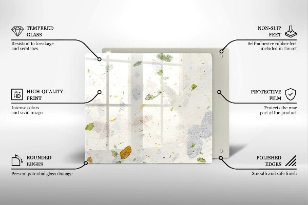 Skärbräda av glas Spadające liście