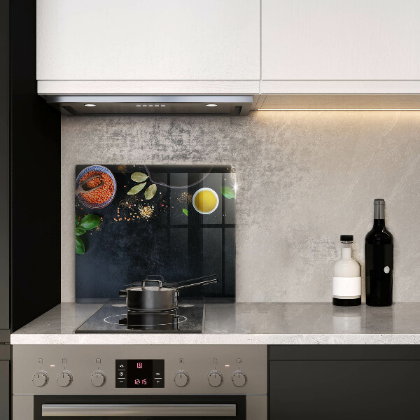 Skärbräda av glas Miseczki z przyprawami