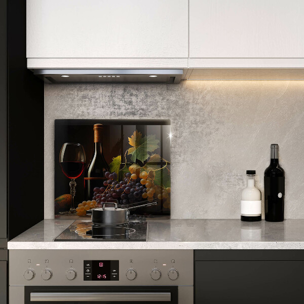 Skärbräda av glas Kieliszek wina i winogrona