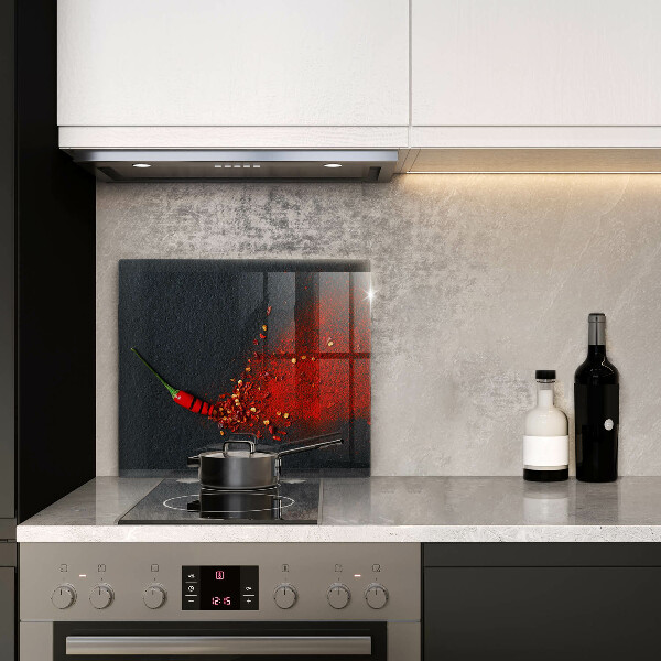 Skärbräda av glas Chilipeppar