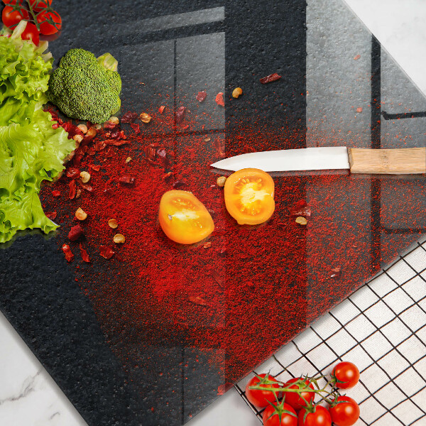 Skärbräda av glas Chilipeppar