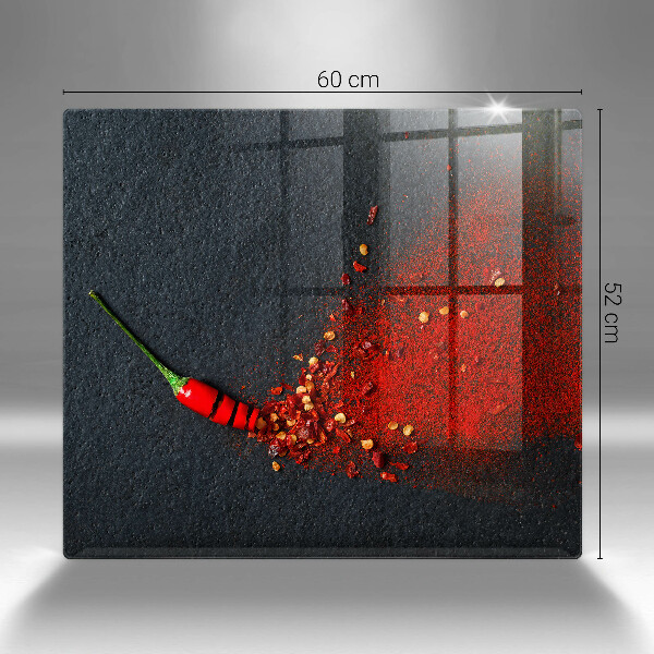Skärbräda av glas Chilipeppar