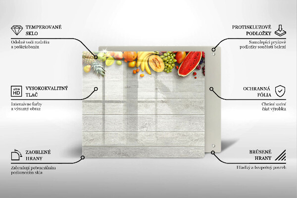 Skärbräda av glas Frukt på brädor