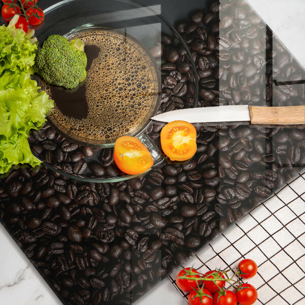 Skärbräda av glas Kaffe och bönor
