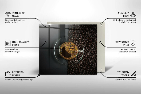 Skärbräda av glas Kaffe och bönor