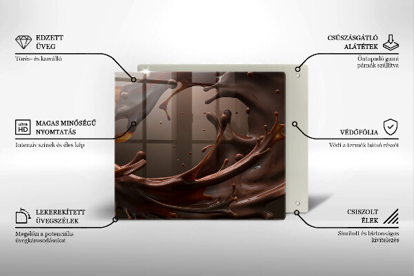 Skärbräda av glas Flytande choklad
