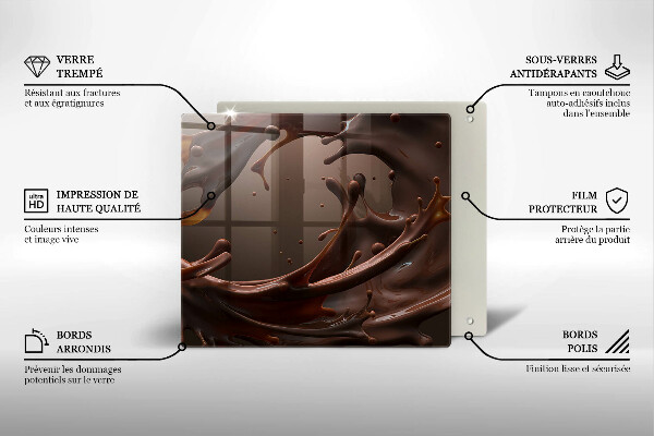 Skärbräda av glas Flytande choklad