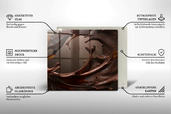 Skärbräda av glas Flytande choklad