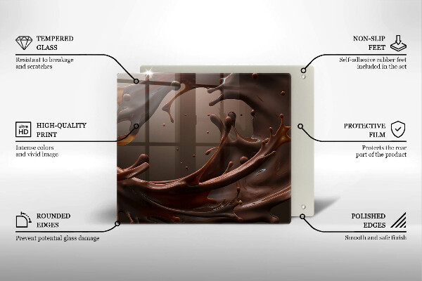 Skärbräda av glas Flytande choklad