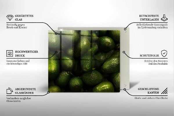 Skärbräda av glas Avokado frukt