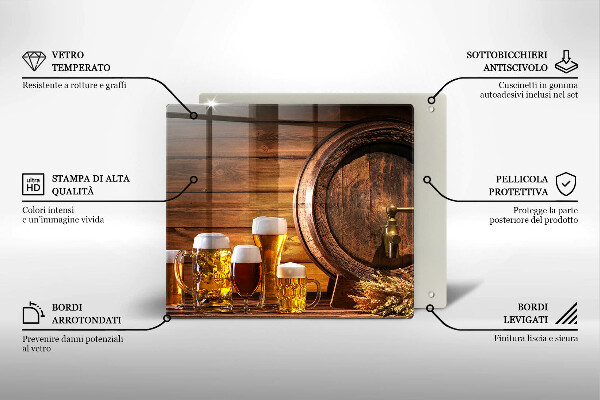 Skärbräda av glas Ett fat öl