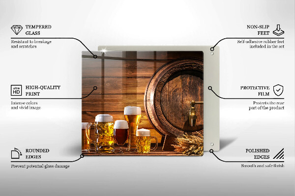 Skärbräda av glas Ett fat öl