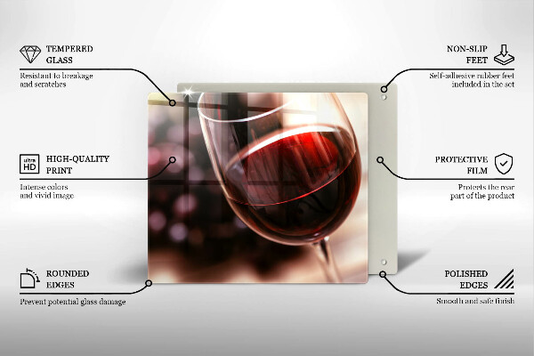 Skärbräda av glas Ett glas rött vin