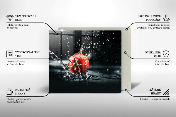 Skärbräda av glas Tomat i vatten