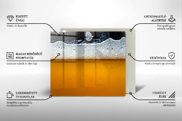 Skärbräda av glas Drick ölskum