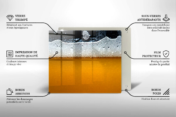 Skärbräda av glas Drick ölskum