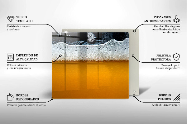 Skärbräda av glas Drick ölskum