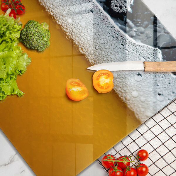 Skärbräda av glas Drick ölskum