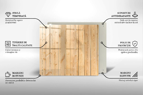 Skärbräda av glas Ömtåliga träskivor
