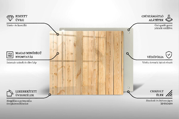 Skärbräda av glas Ömtåliga träskivor
