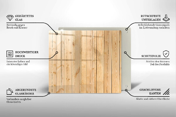 Skärbräda av glas Ömtåliga träskivor