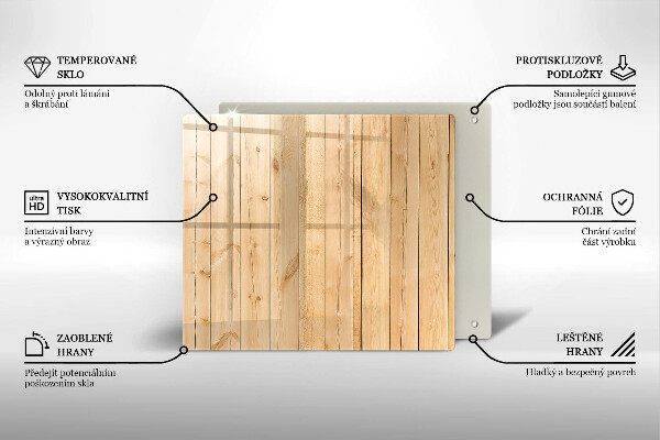 Skärbräda av glas Ömtåliga träskivor
