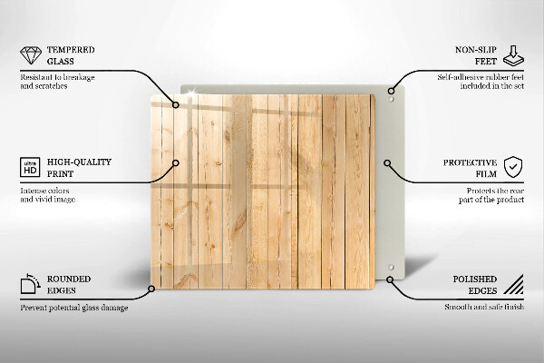 Skärbräda av glas Ömtåliga träskivor