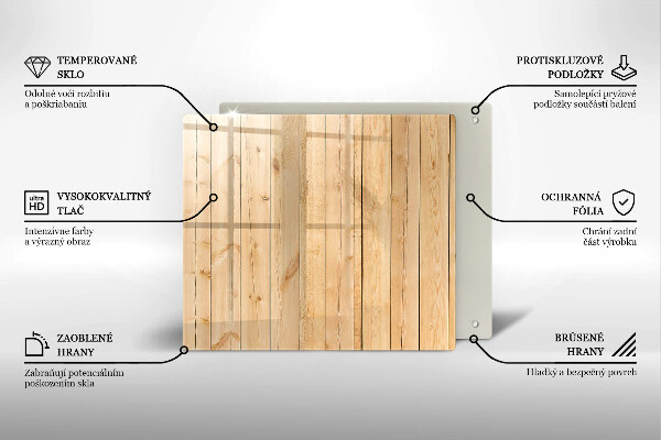 Skärbräda av glas Ömtåliga träskivor
