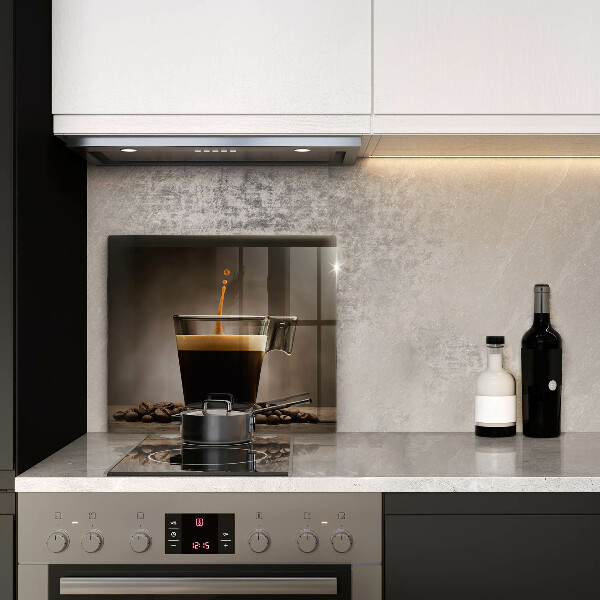 Skärbräda av glas Glas och kaffebönor