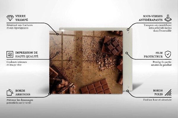 Skärbräda av glas Chokladgodis