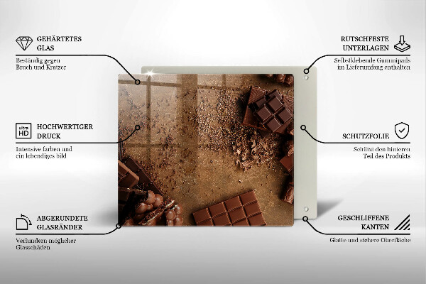 Skärbräda av glas Chokladgodis