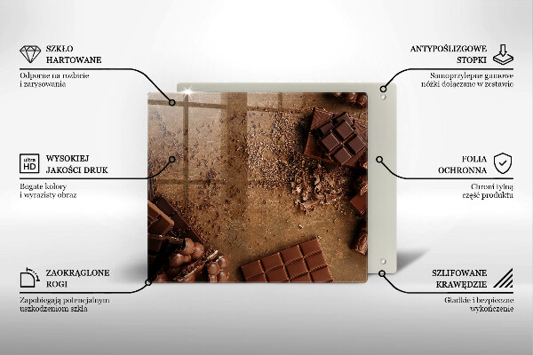 Skärbräda av glas Chokladgodis