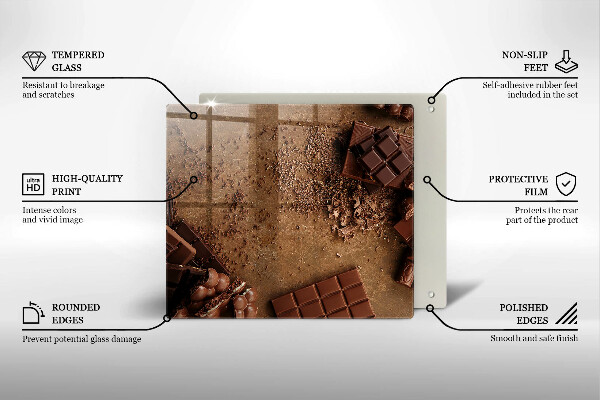 Skärbräda av glas Chokladgodis