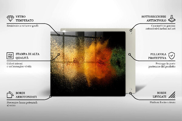 Skärbräda av glas Färgglada kryddor