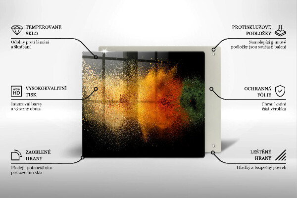 Skärbräda av glas Färgglada kryddor