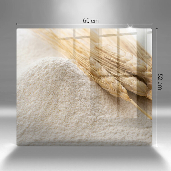 Skärbräda av glas Mjöl och ax av säd