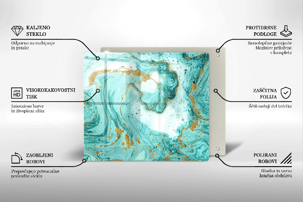 Skärbräda av glas Blå abstraktion